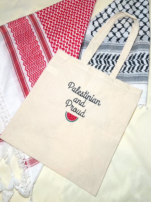 Palestinian and Proud Tote Bag