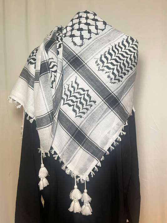 Palestinian Keffiyeh - Black and Gray Color